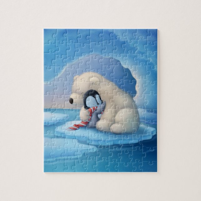 Polar Bear och Penguin Puzzle Pussel (Vertikal)