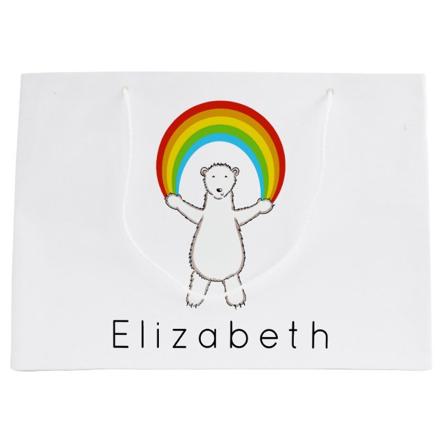 Polar Bear och Rainbow Large Gift Bag (Framsidan)