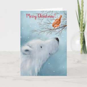 Polar Bear och Robin, God jul Kort