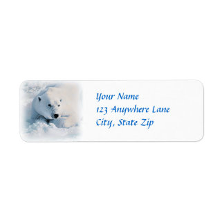 Polar Bear och Snö Returadress Etikett