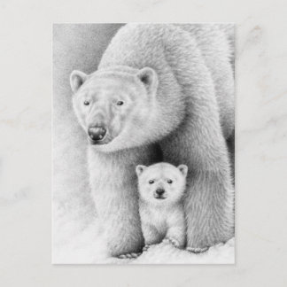 Polar Bear och Unge vykort
