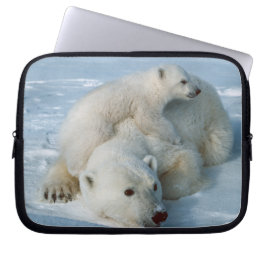 Polar Bear och Unge Wildlife Älskare Laptop Sleeve