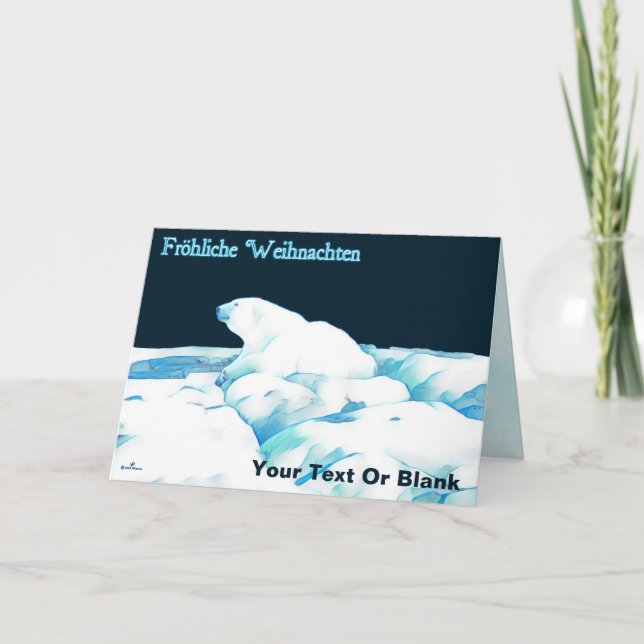 Polar Bear on Ice - Fröhliche Weihnachten Helgkort (Framsida)