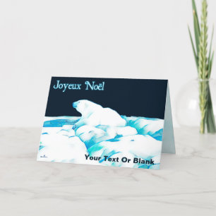 Polar Bear on Ice - Joyeux Noё l Helgkort