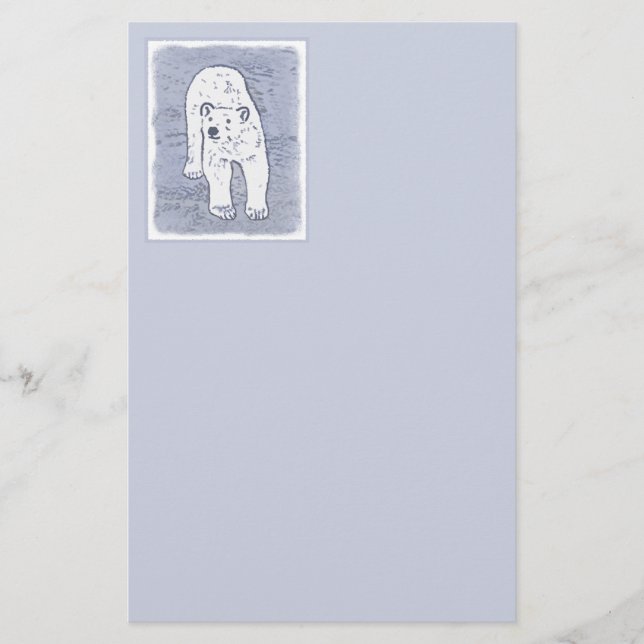 Polar Bear on Ice Painting - Original Wildlife Art Brevpapper (Framsida)