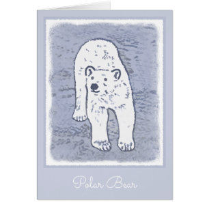 Polar Bear on Ice Painting - Original Wildlife Art Hälsningskort