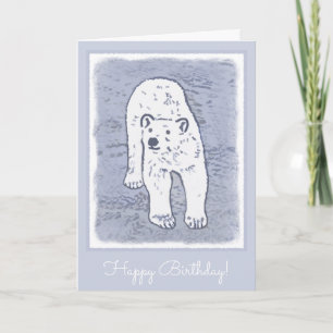 Polar Bear on Ice Painting - Original Wildlife Art Kort