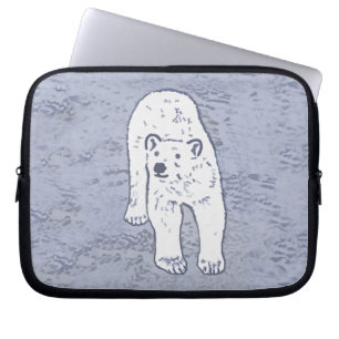 Polar Bear on Ice Painting - Original Wildlife Art Laptop Fodral