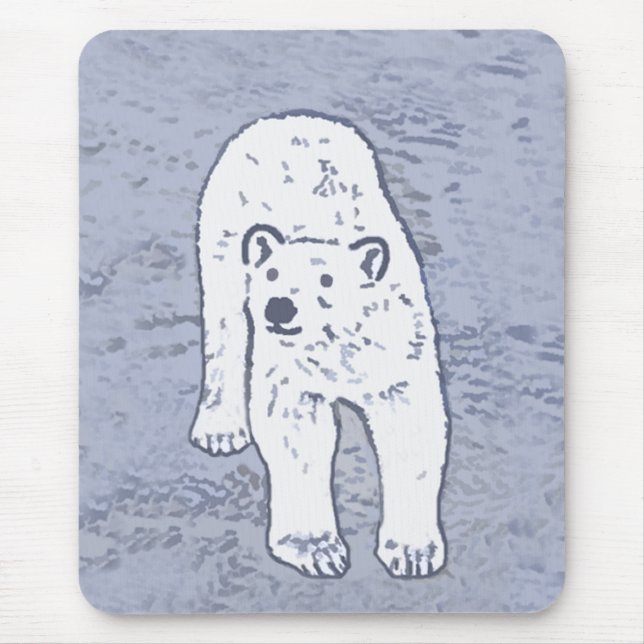 Polar Bear on Ice Painting - Original Wildlife Art Musmatta (Framsidan)