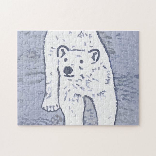 Polar Bear on Ice Painting - Original Wildlife Art Pussel (Horisontell)