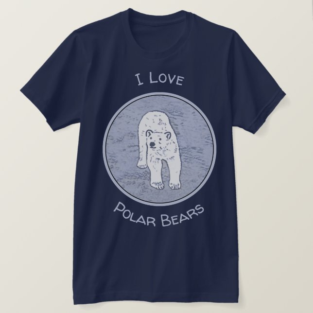 Polar Bear on Ice Painting - Original Wildlife Art T Shirt (Design framsida)