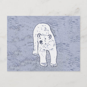 Polar Bear on Ice Painting - Original Wildlife Art Vykort