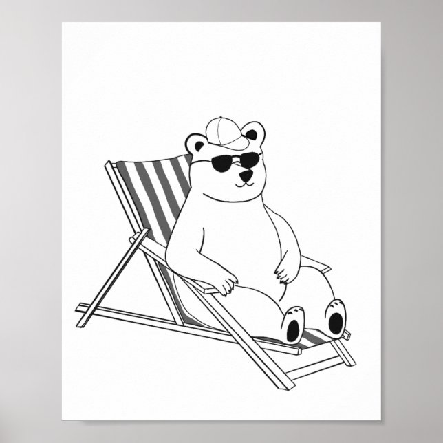 Polar Bear on lounge chair Poster (Framsidan)