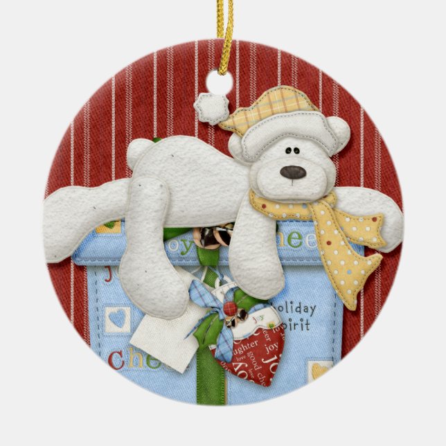 Polar Bear on Paket Helgdag Ornament (Framsidan)