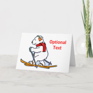 Polar Bear on Skis - Anpassade Inbjudan