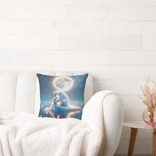 Polar Bear on Smälter Iceberg Kudde (Soffa)