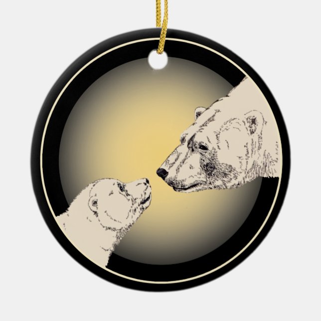 Polar Bear Ornament Mor Baby Personlig Gift (Framsidan)
