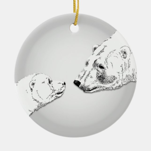 Polar Bear Ornament Mor Baby Personlig Gift (Framsidan)