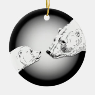 Polar Bear Ornament Mor Baby Personlig Gift