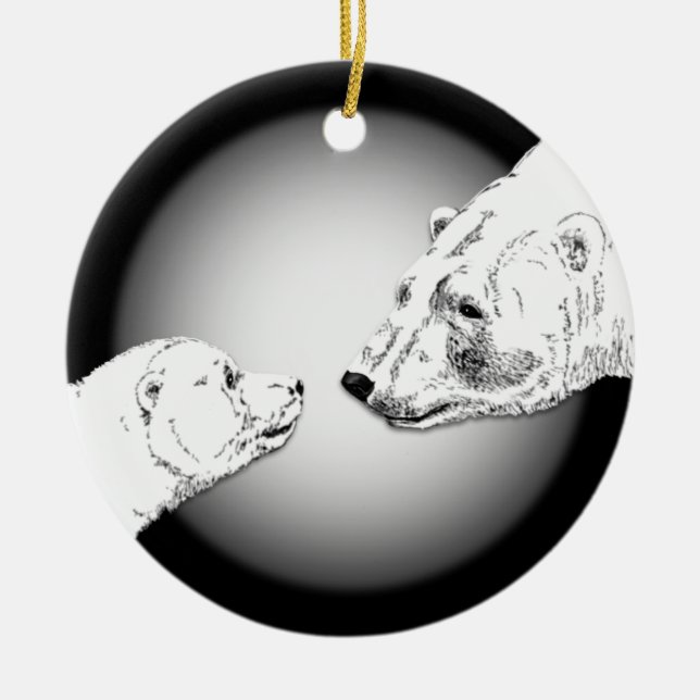 Polar Bear Ornament Mor Baby Personlig Gift (Framsidan)