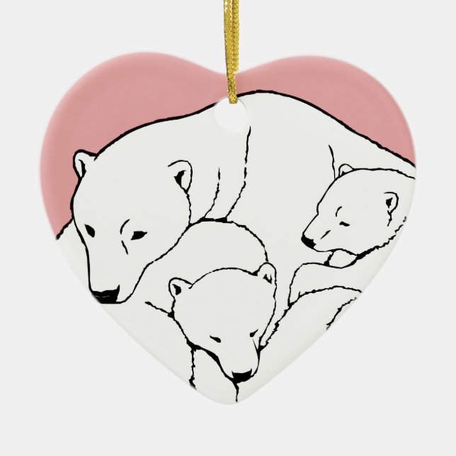 Polar Bear Ornament Mor Baby Personlig Gift (Framsidan)