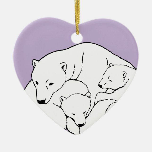 Polar Bear Ornament Mor Baby Personlig Gift (Framsidan)