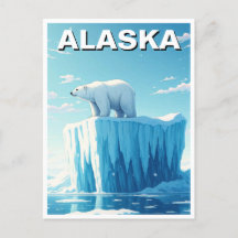 Polar Bear på ett Iceberg Alaska-vykort