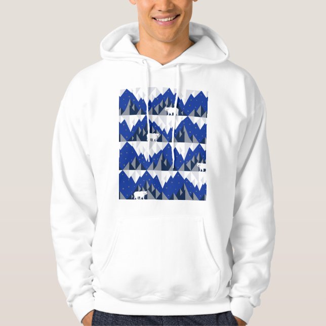 Polar Bear på Iceberg Seamless Mönster. Hoodie (Framsida)