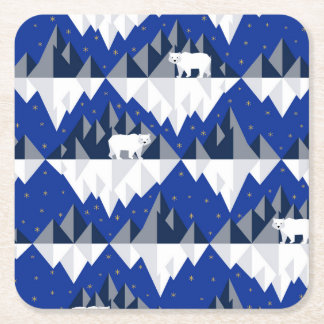 Polar Bear på Iceberg Seamless Mönster. Underlägg Papper Kvadrat