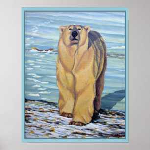 Polar Bear Painting Art Print Wildlife Home Decor Poster