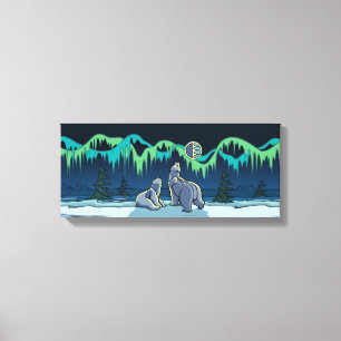 Polar Bear Painting Canadian Wildlife Kanvastryck