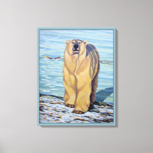 Polar Bear Painting Canadian Wildlife Kanvastryck