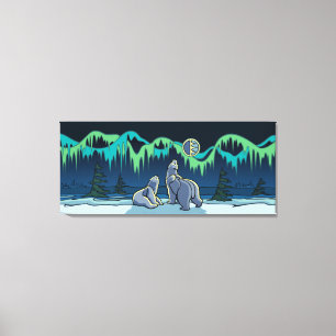 Polar Bear Painting Canadian Wildlife Kanvastryck