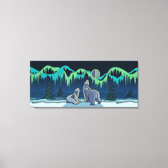 Polar Bear Painting Canadian Wildlife Kanvastryck (Framsida)