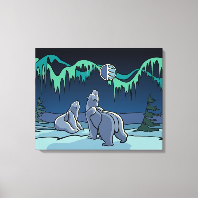 Polar Bear Painting Canadian Wildlife Kanvastryck (Framsida)
