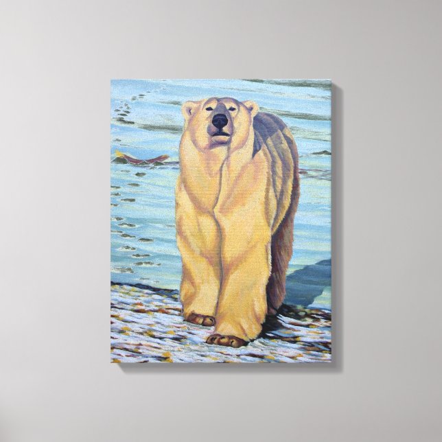 Polar Bear Painting Canadian Wildlife Kanvastryck (Framsida)