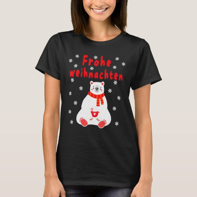 Polar Bear Pajama Cute Christmas Frohe Weihnachten T Shirt (Framsida)
