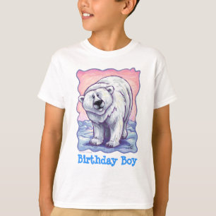 Polar Bear Party Centre Birdday Boy T Shirt