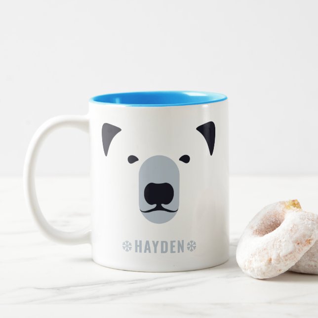 Polar Bear | Personlig Namn-kaffe Mugg (Med munk)