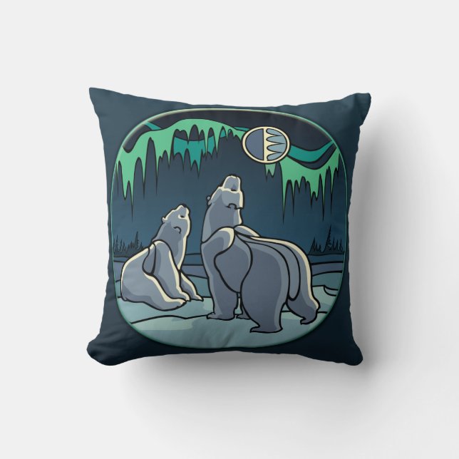 Polar Bear Pillow Personlig Bear Art Pillow Kudde (Framsida)