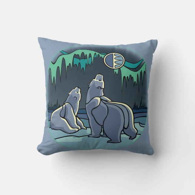 Polar Bear Pillow Personlig Bear Art Pillow Kudde (Framsida)