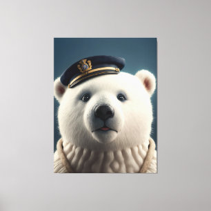 Polar Bear Pilot kapten Canvastryck