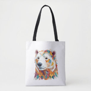 Polar Bear Playful Adsible Roligt Animal Colorful Tygkasse