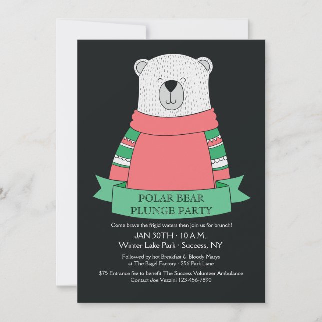 Polar Bear Plunge Fest Invitation Inbjudningar (Framsida)