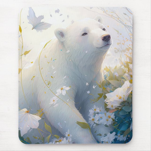 Polar Bear Porträtt Animal Painting Wildlife Free Musmatta (Framsidan)