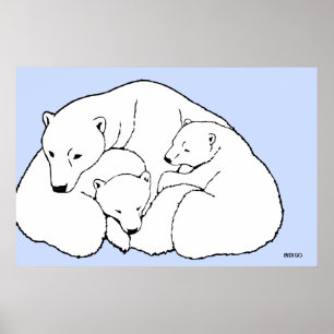 Polar Bear Poster Art Print Wildlife Home Decor