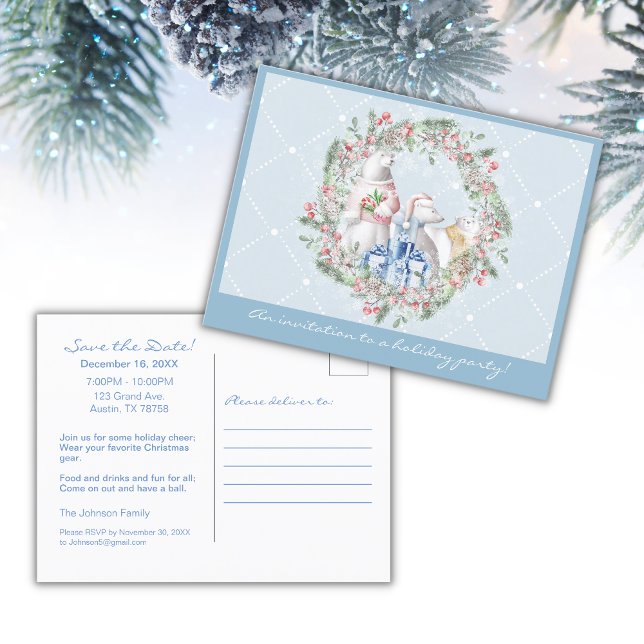 Polar Bear | Postkort för meddelande om Julfest (Skapare uppladdad)