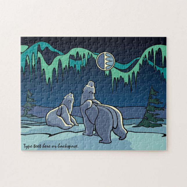 Polar Bear Puzzle Personlig Polar Bear Art Gift Pussel (Horisontell)