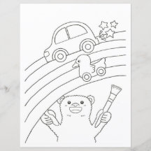 Polar Bear Rainbow Kids Coloring Page Papprare Lak