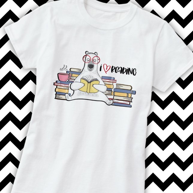 Polar Bear Reading Bok T Shirt (Skapare uppladdad)